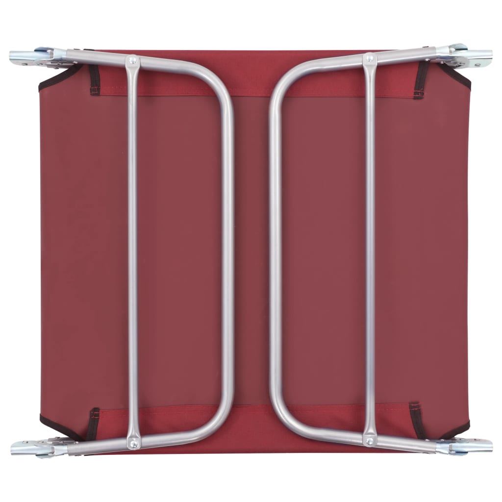 vidaXL foldbare liggestole 2 stk. stål og stof rød
