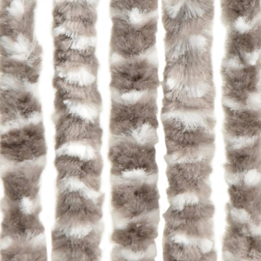 vidaXL flueforhæng 100x230 cm chenille gråbrun og hvid