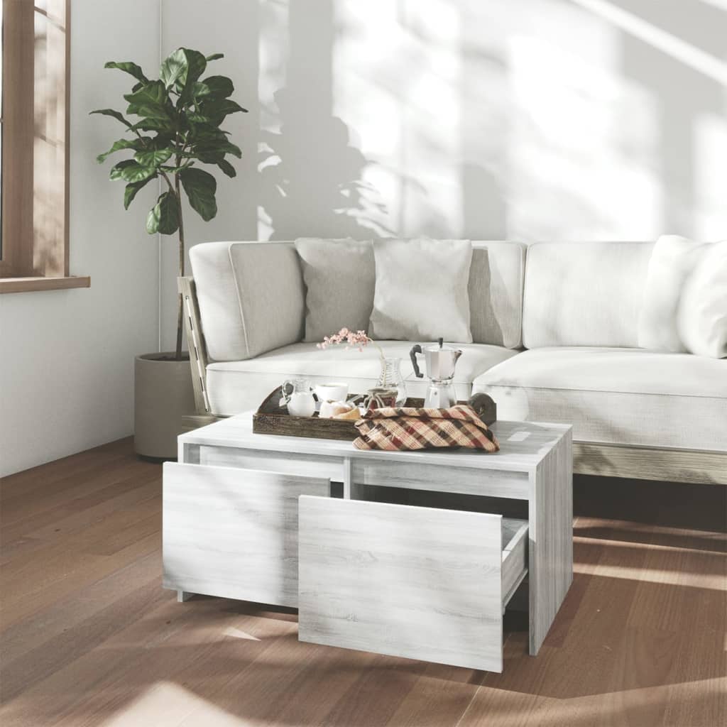 vidaXL sofabord 90x50x41,5 cm konstrueret træ grå sonoma-eg