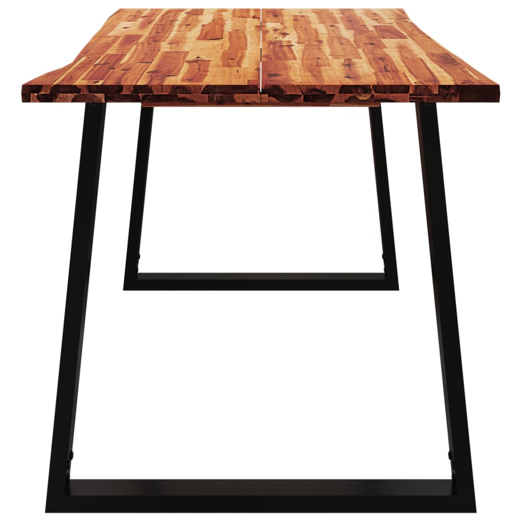 vidaXL spisebord med naturlig kant 140x80x75 cm massivt akacietræ