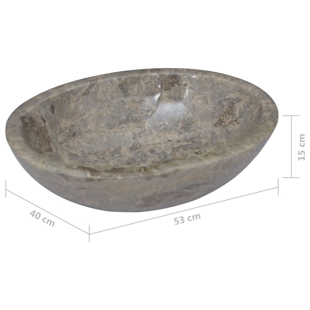 vidaXL håndvask 53x40x15 cm marmor grå