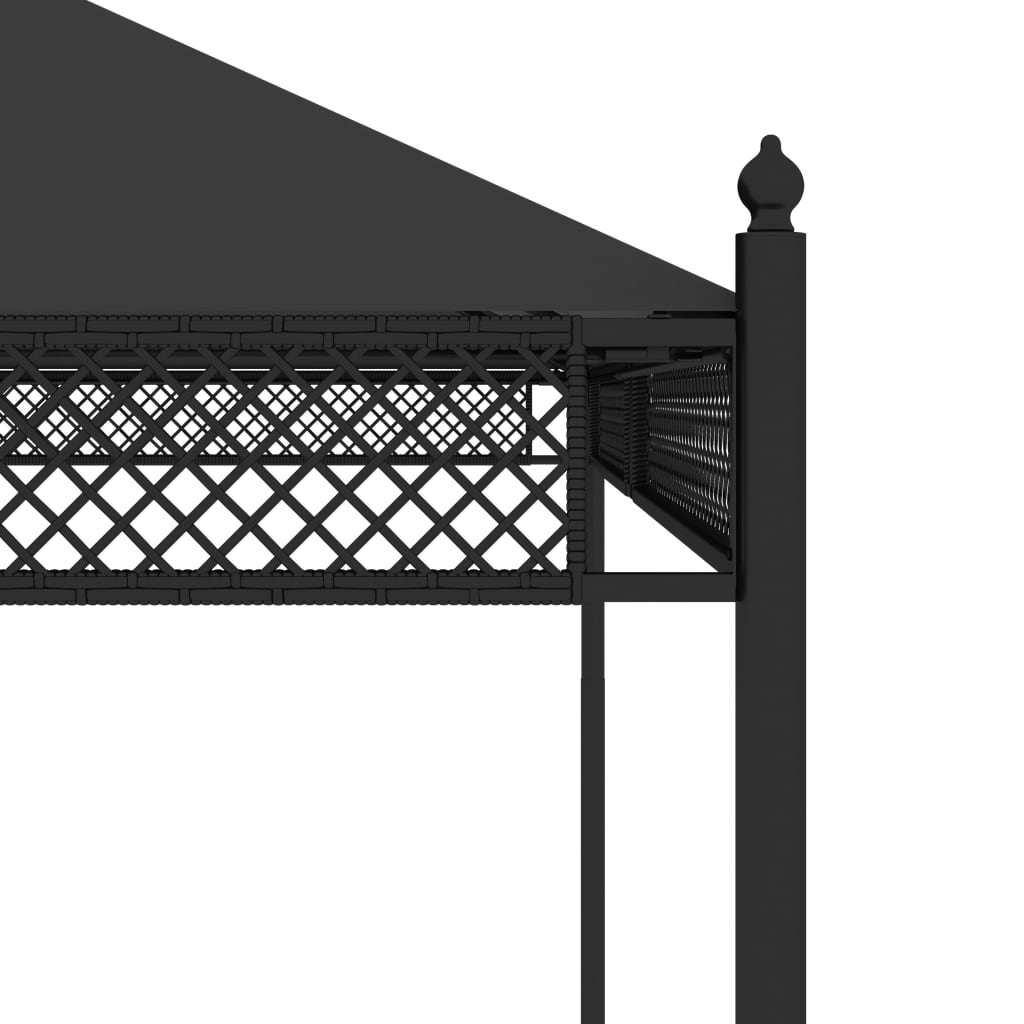 vidaXL pavillon med gardiner 3,5x3,5x3,1 m antracitgrå