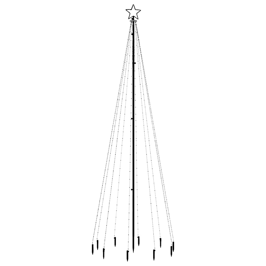 vidaXL juletræ med spyd 310 LED'er 300 cm varmt hvidt lys