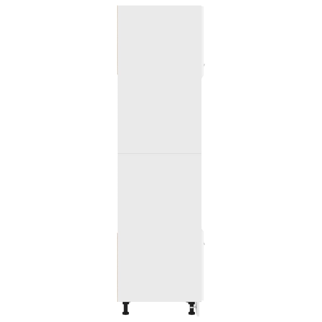 vidaXL skab til mikroovn 60x57x207 cm spånplade hvid højglans