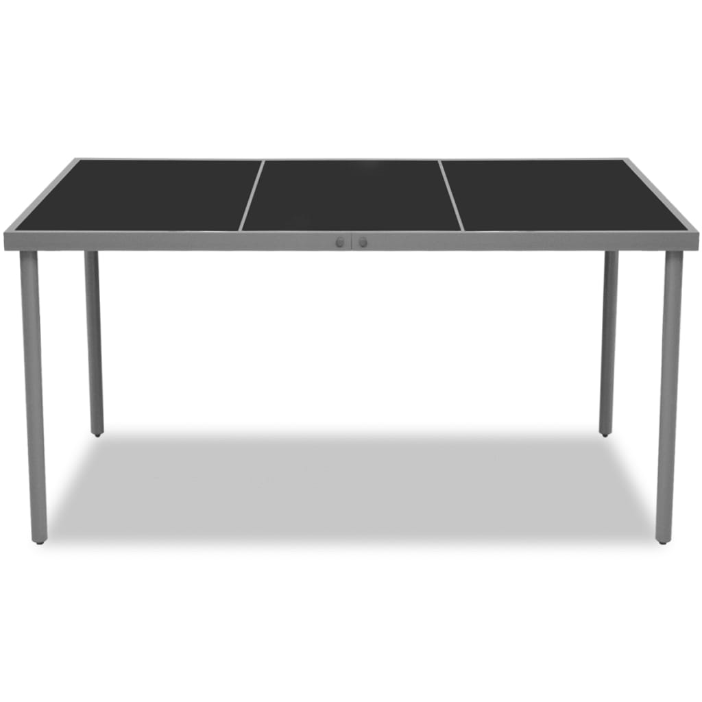 vidaXL udendørs spisebordssæt 7 dele stål sort
