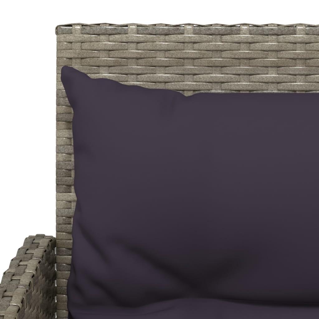 vidaXL L-formet sofasæt med hynder 2 dele polyrattan grå