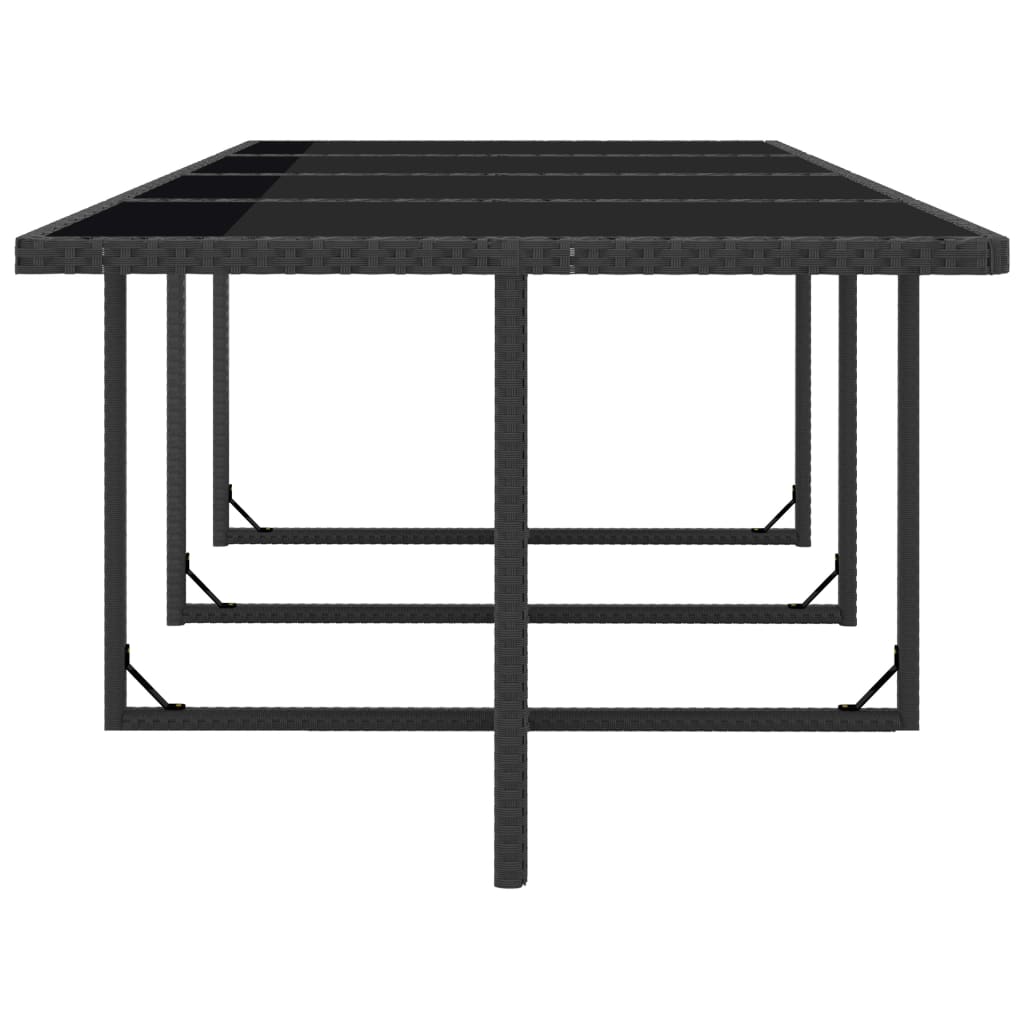 vidaXL udendørs spisebordssæt 13 dele med hynder polyrattan sort