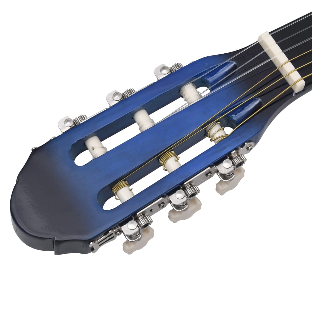 vidaXL klassisk guitar til begyndere 4/4 39" lindetræ blå