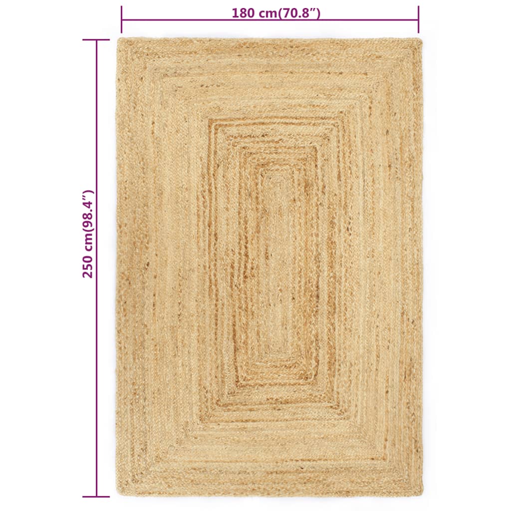 vidaXL håndlavet gulvtæppe 180x250 cm jute