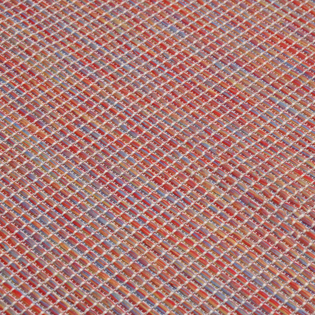 vidaXL fladvævet udendørstæppe 120x170 cm rød