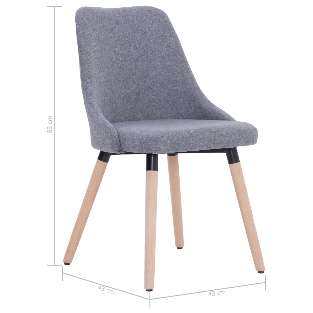 vidaXL spisebordsstole 2 stk. stof lysegrå