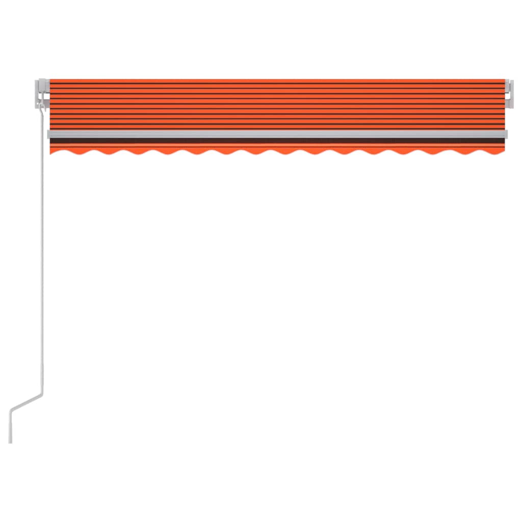 vidaXL markise m. LED-lys 300x250 cm manuel betjening orange og brun