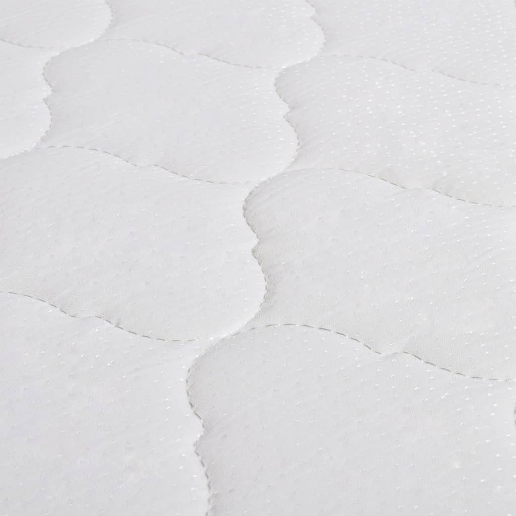 vidaXL seng med madras i memoryskum 90 x 200 cm kunstlæder hvid