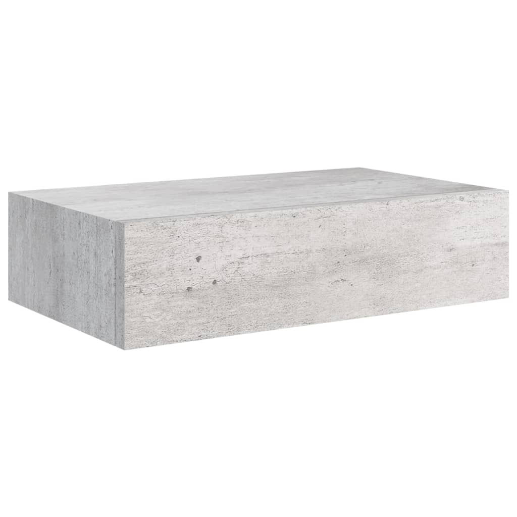 vidaXL hylder med skuffe 2 stk. 40x23,5x10 cm MDF betongrå