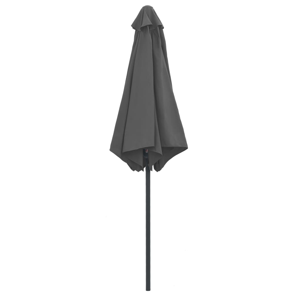 vidaXL udendørs parasol med aluminiumsstang 270x246 cm antracitgrå