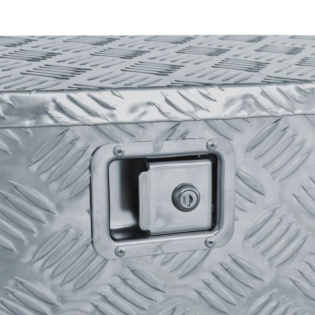 vidaXL aluminiumskasse 70 x 24 x 42 cm trapezformet sølvfarvet