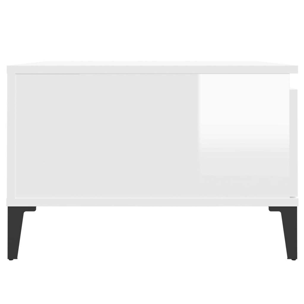vidaXL sofabord 55x55x36,5 cm konstrueret træ hvid højglans