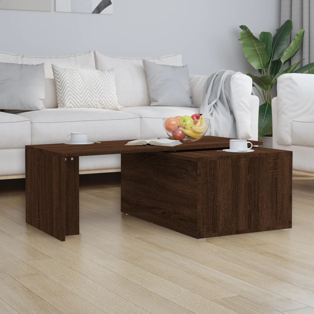 vidaXL sofabord 150x50x35 cm konstrueret træ brun egetræsfarve