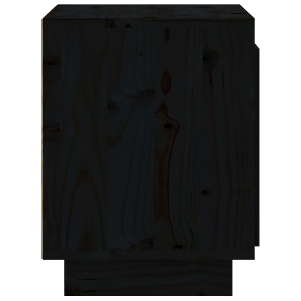 vidaXL sengebord 40x30x40 cm massivt fyrretræ sort