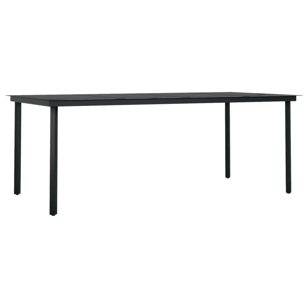 vidaXL spisebordssæt til haven 9 dele grå og sort