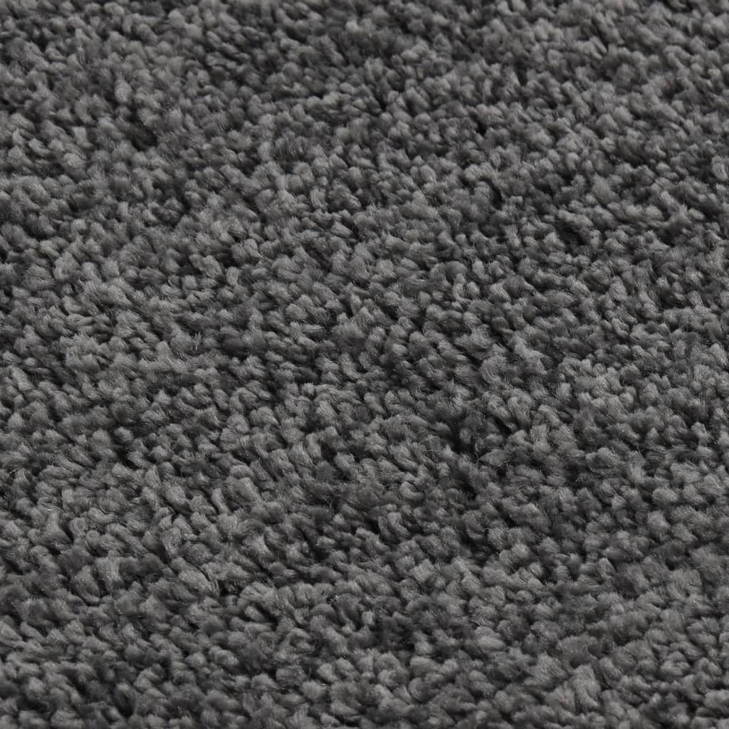 vidaXL shaggy gulvtæppe 160x230 cm skridsikker mørkegrå