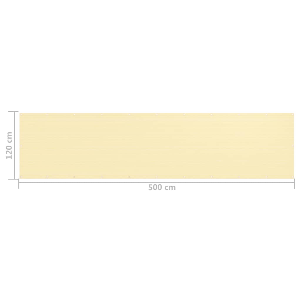 vidaXL altanafskærmning 120x500 cm HDPE beige