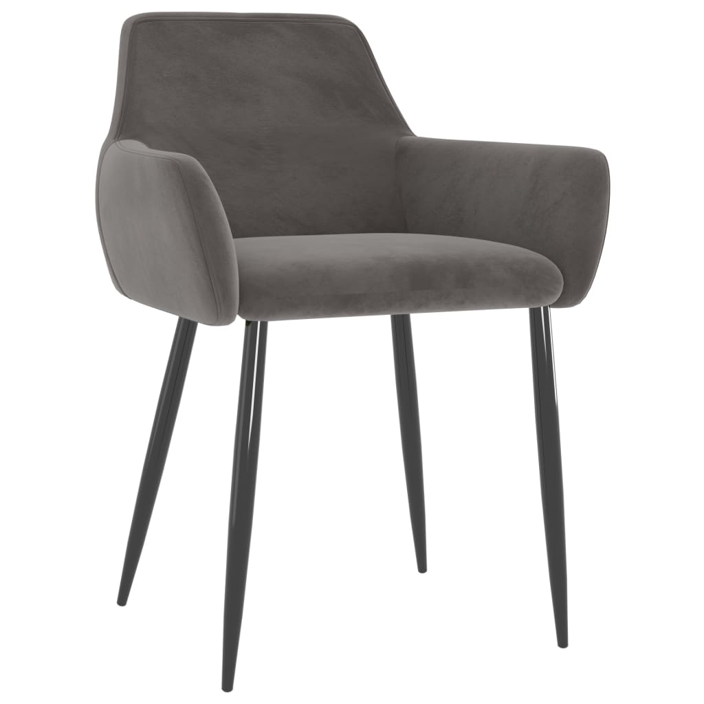vidaXL spisebordsstole 6 stk. fløjl mørkegrå