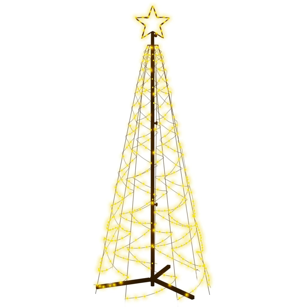 vidaXL kegleformet juletræ 70x180 cm 200 LED'er varmt hvid