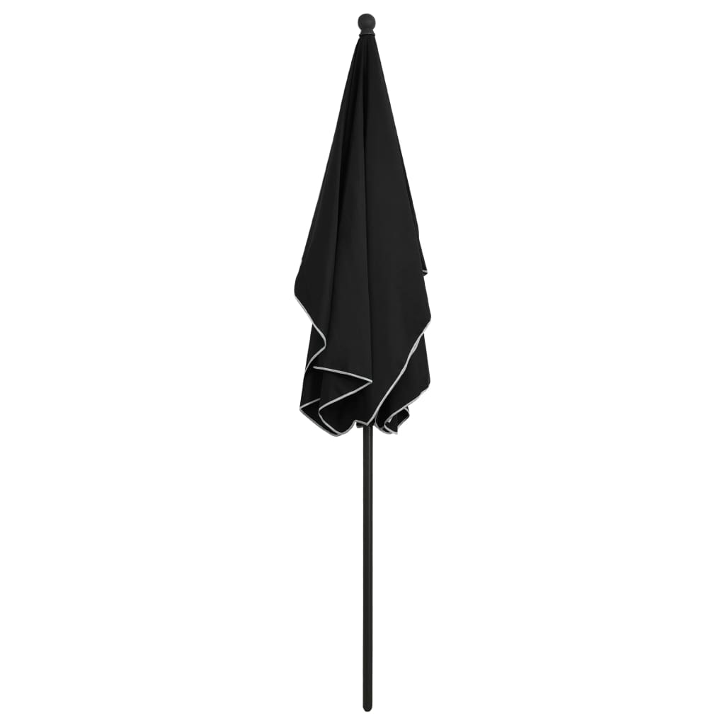 vidaXL parasol med stang 210x140 cm sort
