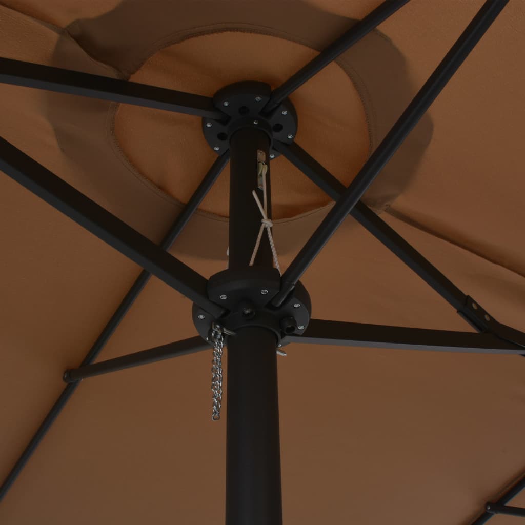 vidaXL udendørs parasol med aluminiumsstang 460 x 270 cm gråbrun