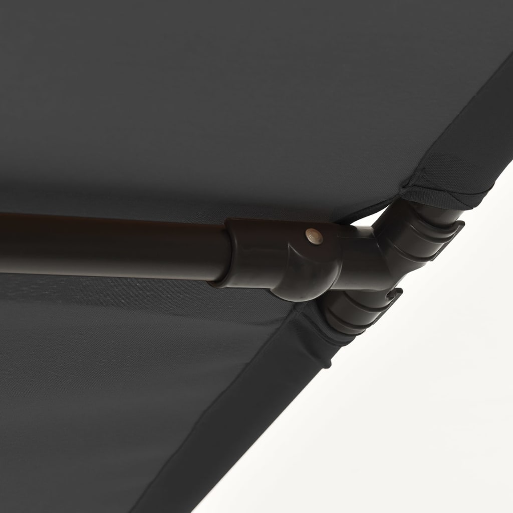 vidaXL udendørs parasol med aluminiumsstang 180x110 cm antracitgrå