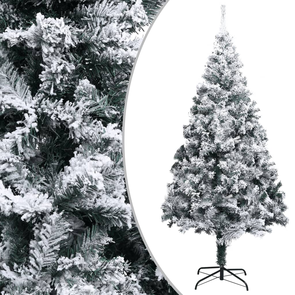 vidaXL kunstigt juletræ med puddersne 400 cm PVC grøn