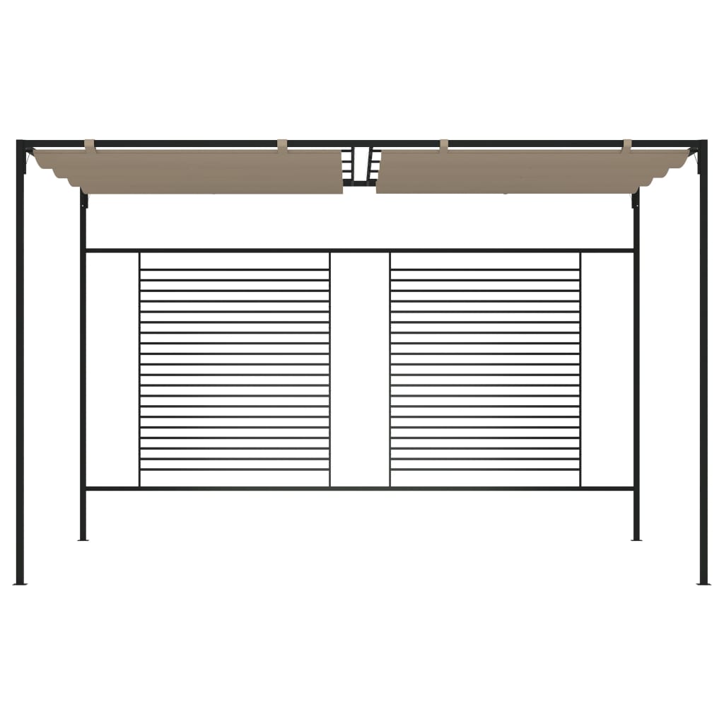vidaXL pavillon med sammenrulleligt tag 3x4x2,3 cm 180 g/m² gråbrun