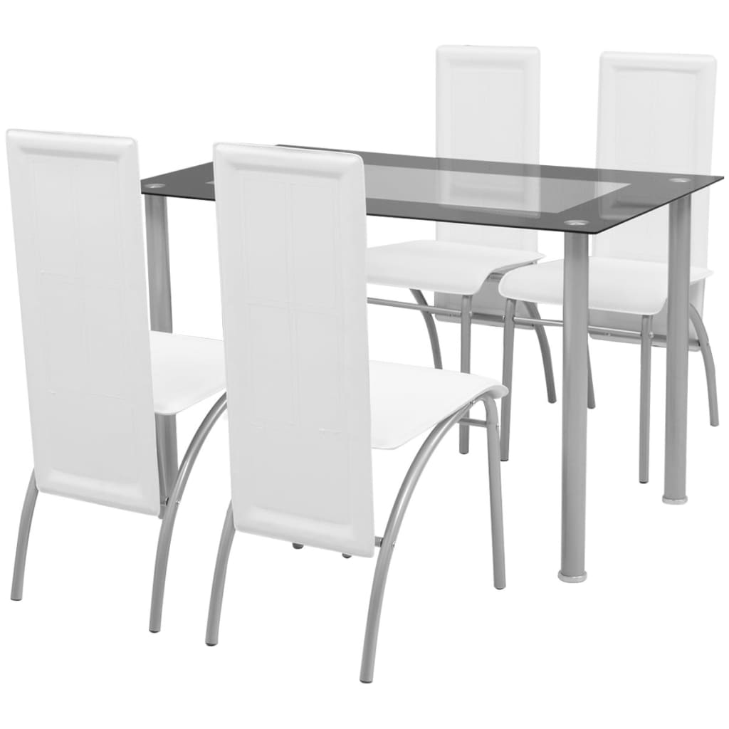 vidaXL spisebordssæt i 5 dele hvid