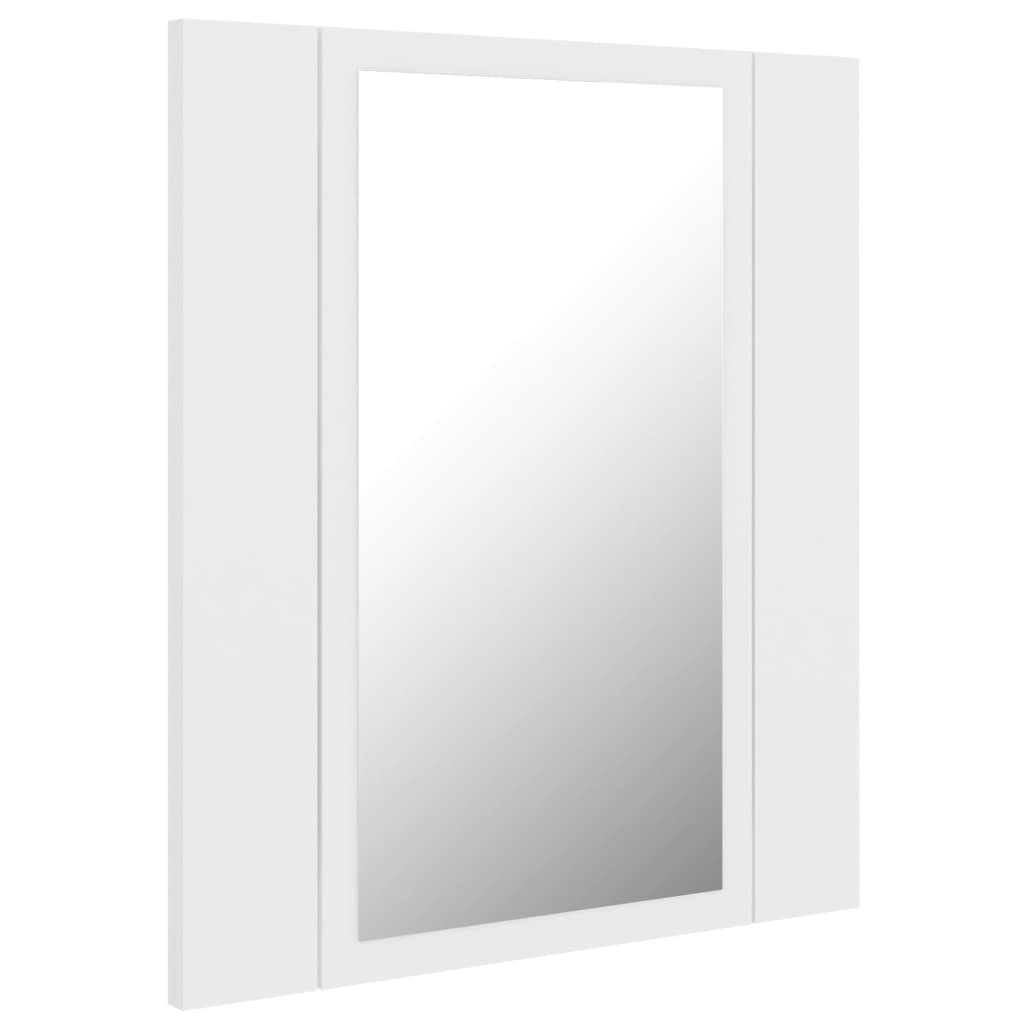 vidaXL badeværelsesskab m. spejl + LED-lys 40x12x45 cm hvid