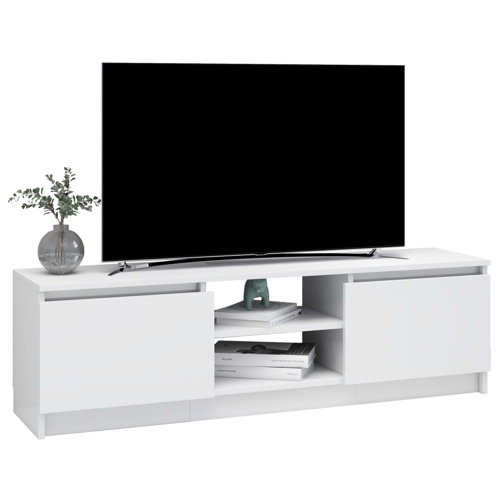 vidaXL tv-skab 120x30x35,5 cm konstrueret træ hvid højglans