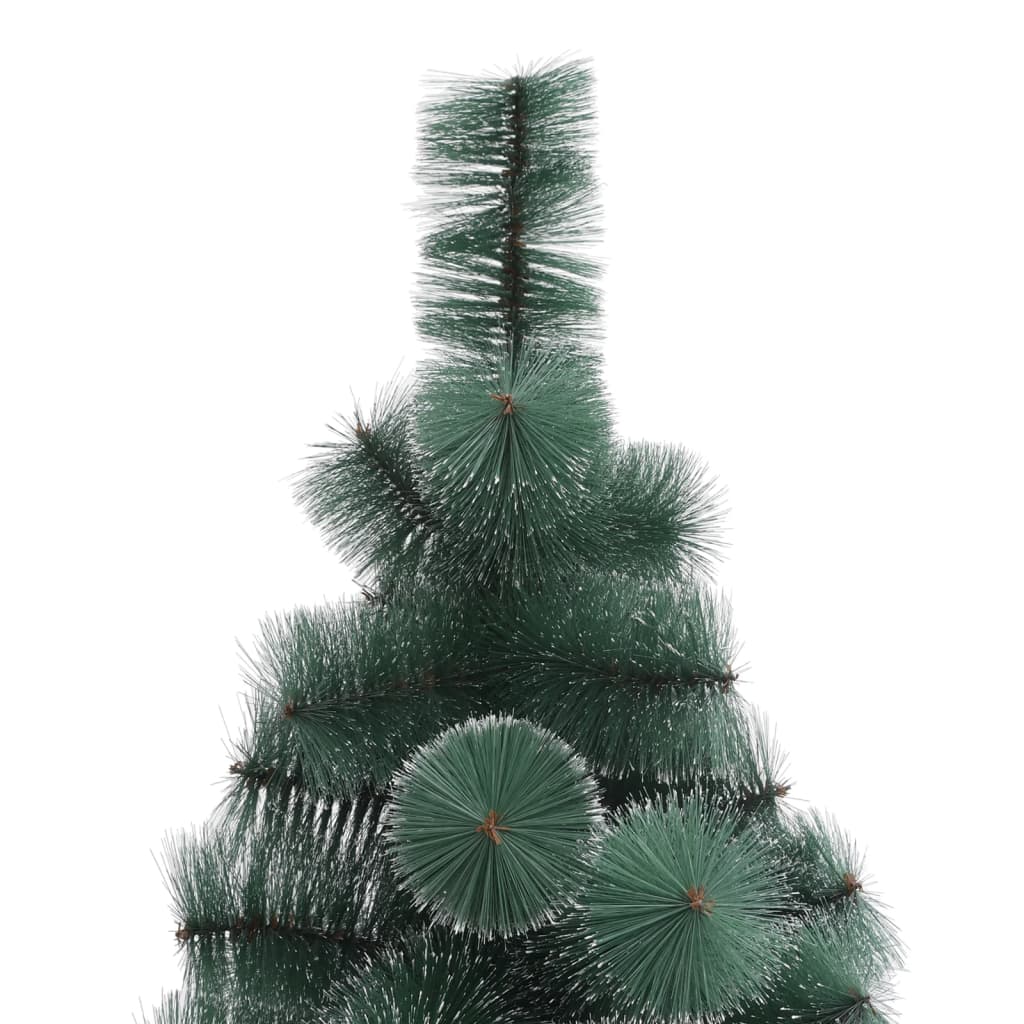 vidaXL kunstigt juletræ med lys og juletræsfod 240 cm PET grøn