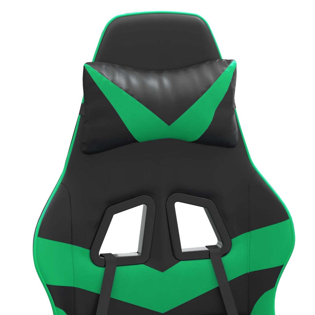 vidaXL drejelig gamingstol kunstlæder sort og grøn