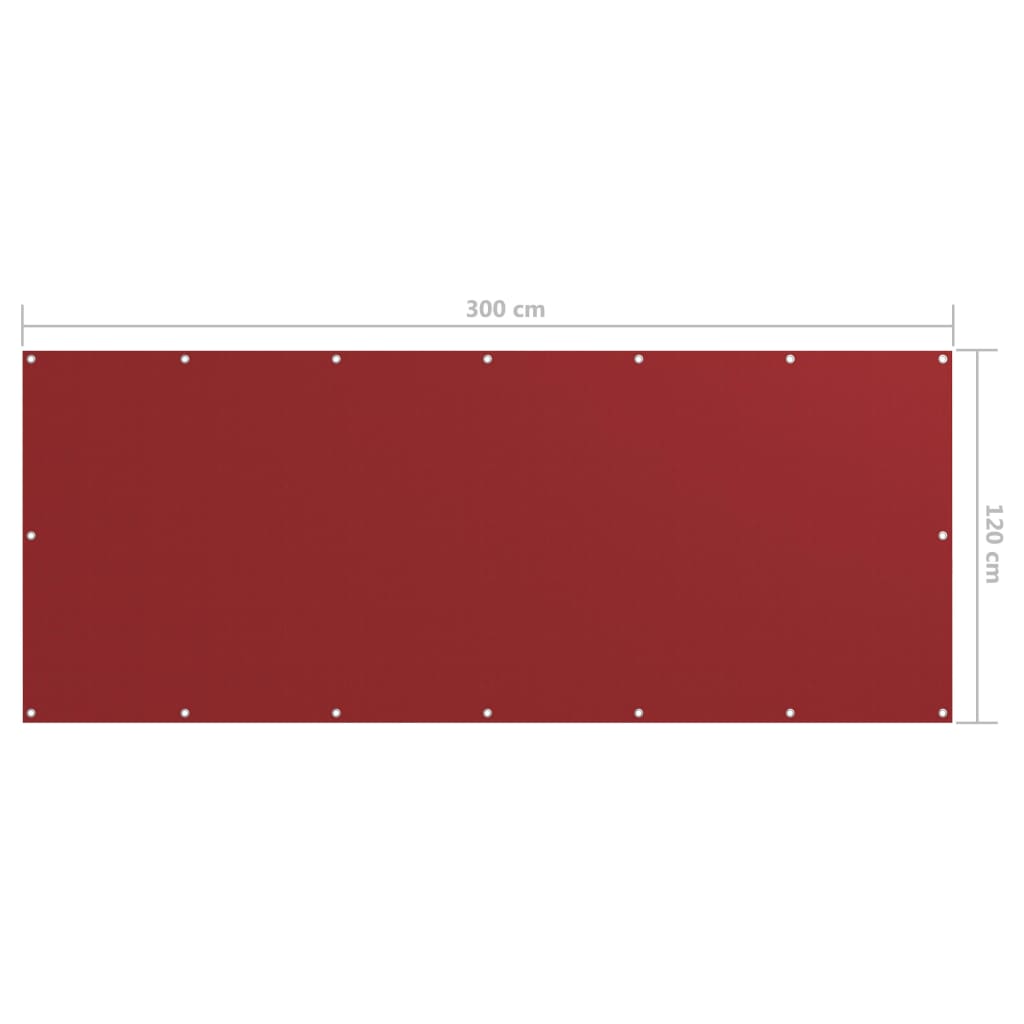 vidaXL altanafskærmning 120x300 cm oxfordstof rød