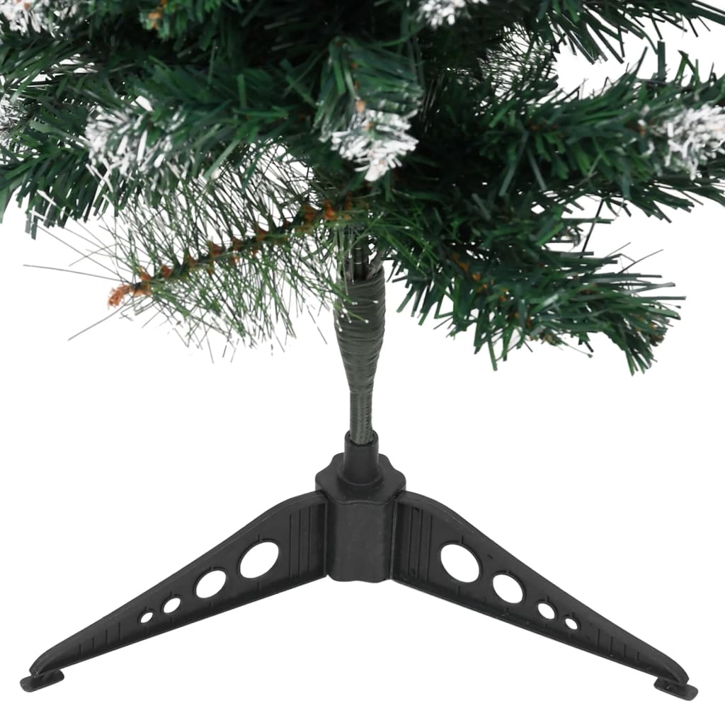 vidaXL kunstigt juletræ med juletræsfod 90 cm PVC grøn og hvid