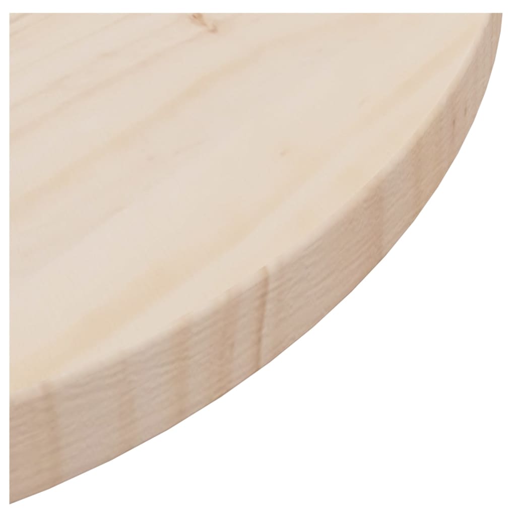 vidaXL bordplade Ø80x2,5 cm massivt fyrretræ