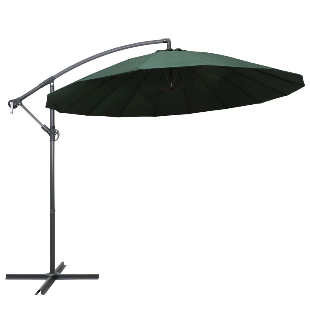 vidaXL hængende parasol 3 m aluminiumsstang grøn