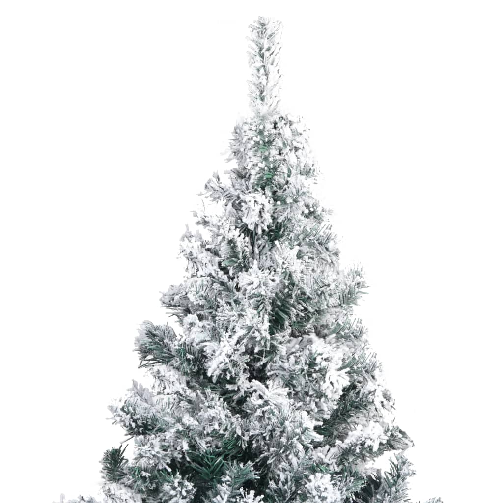 vidaXL kunstigt juletræ med sne 210 cm PVC grøn