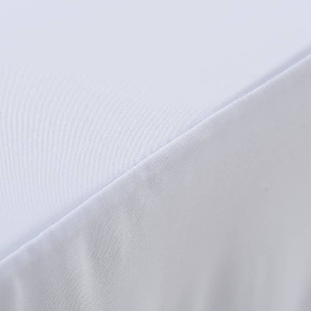 vidaXL strækbare bordduge med skørt 2 stk. 243 x 76 x 74 cm hvid