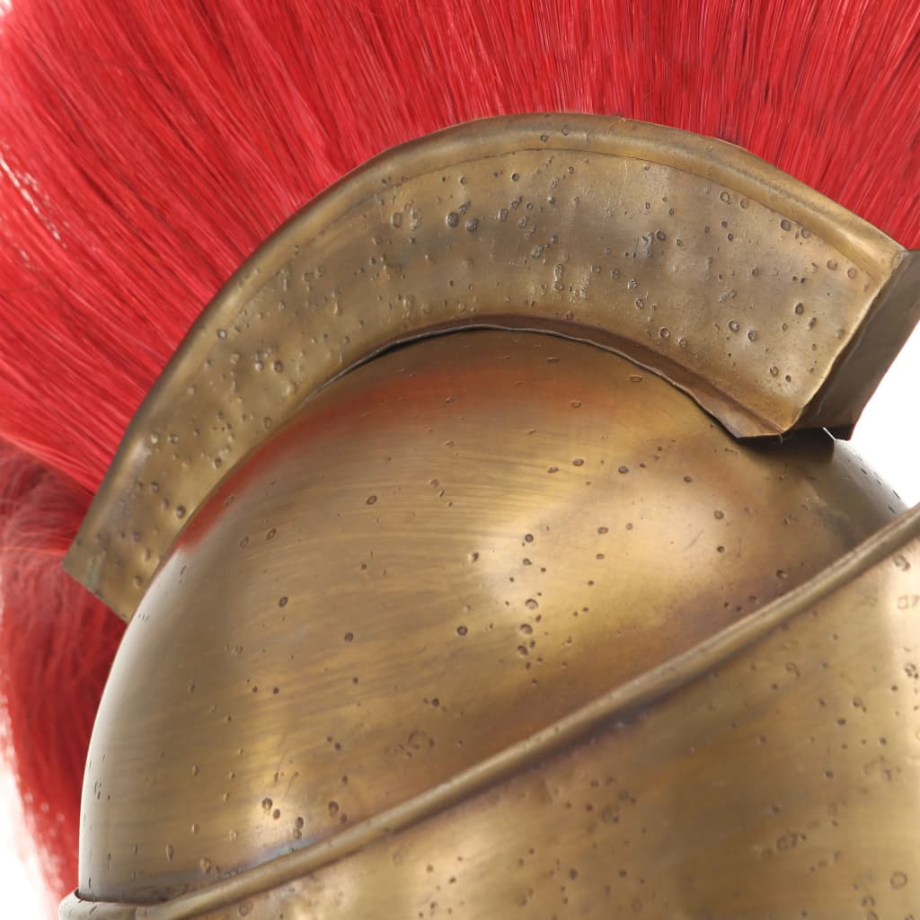 vidaXL græsk krigshjelm til rollespil antik stål messingfarvet
