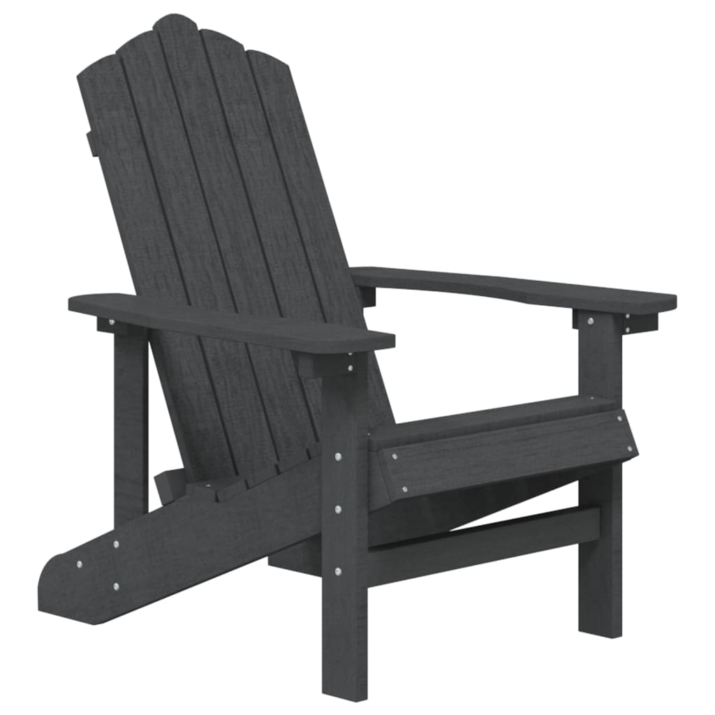 vidaXL Adirondack-stol med bord HDPE antracitgrå