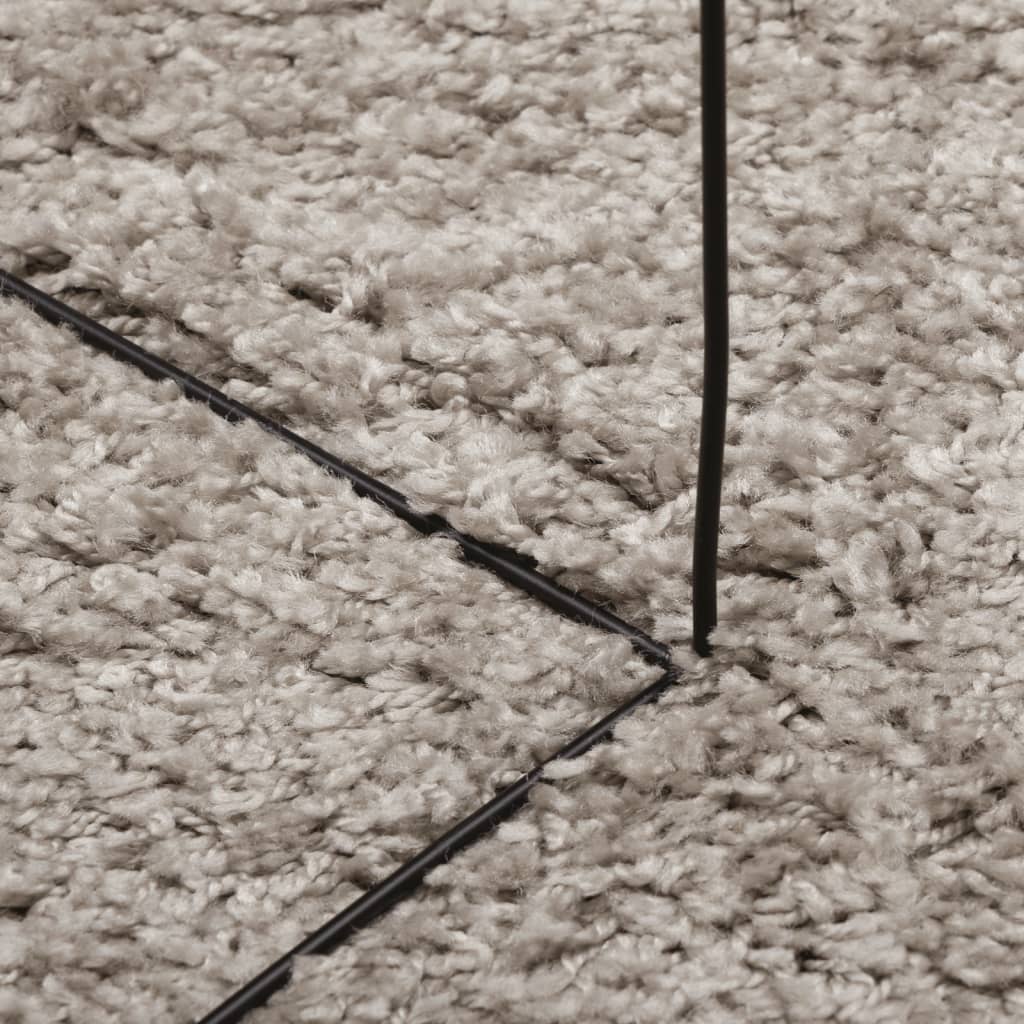 vidaXL shaggy gulvtæppe PAMPLONA 200x280 cm høj luv beige