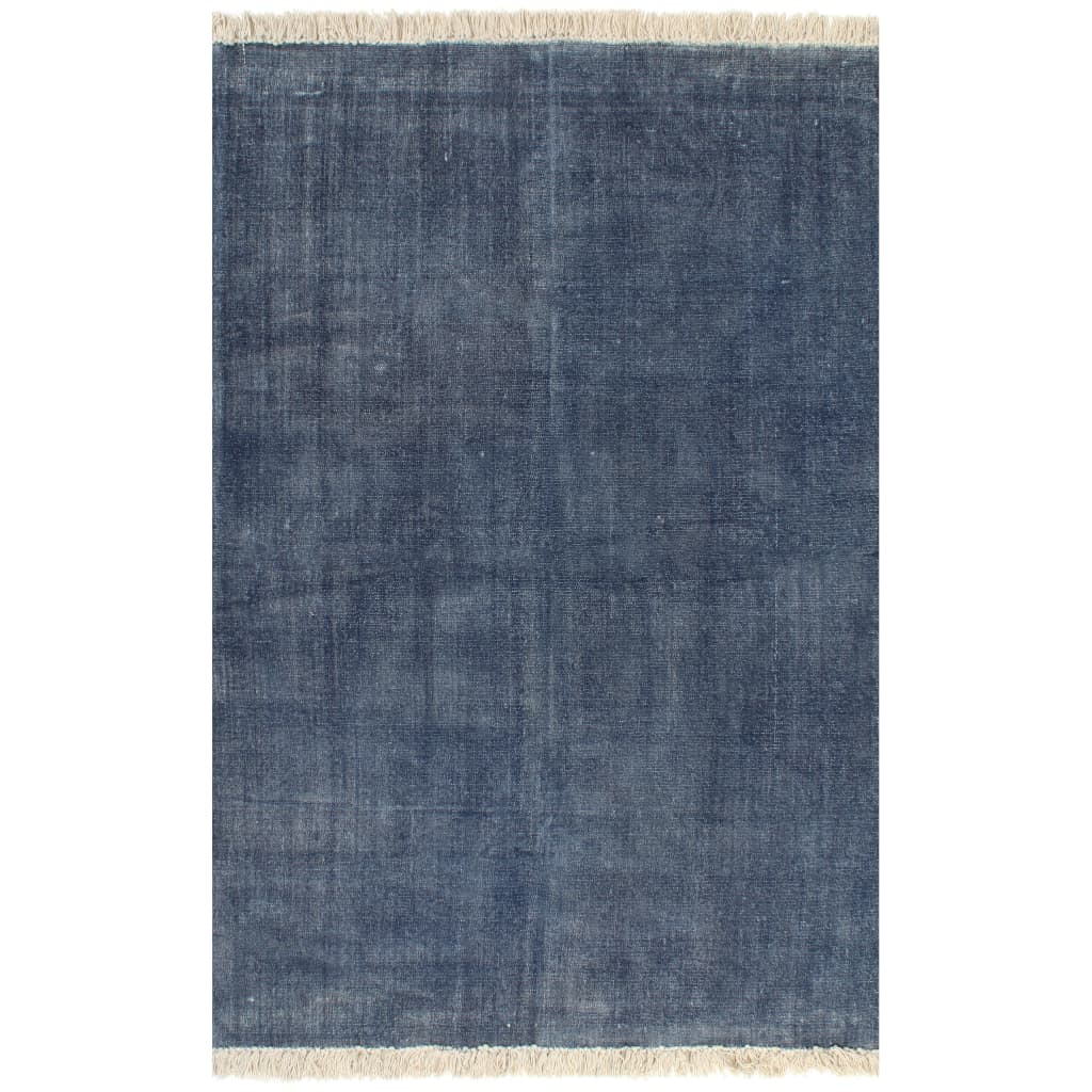 vidaXL kilim-tæppe bomuld 160 x 230 cm blå