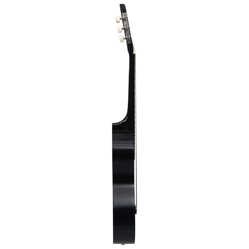 vidaXL klassisk guitar til begyndere 4/4 39" lindetræ sort