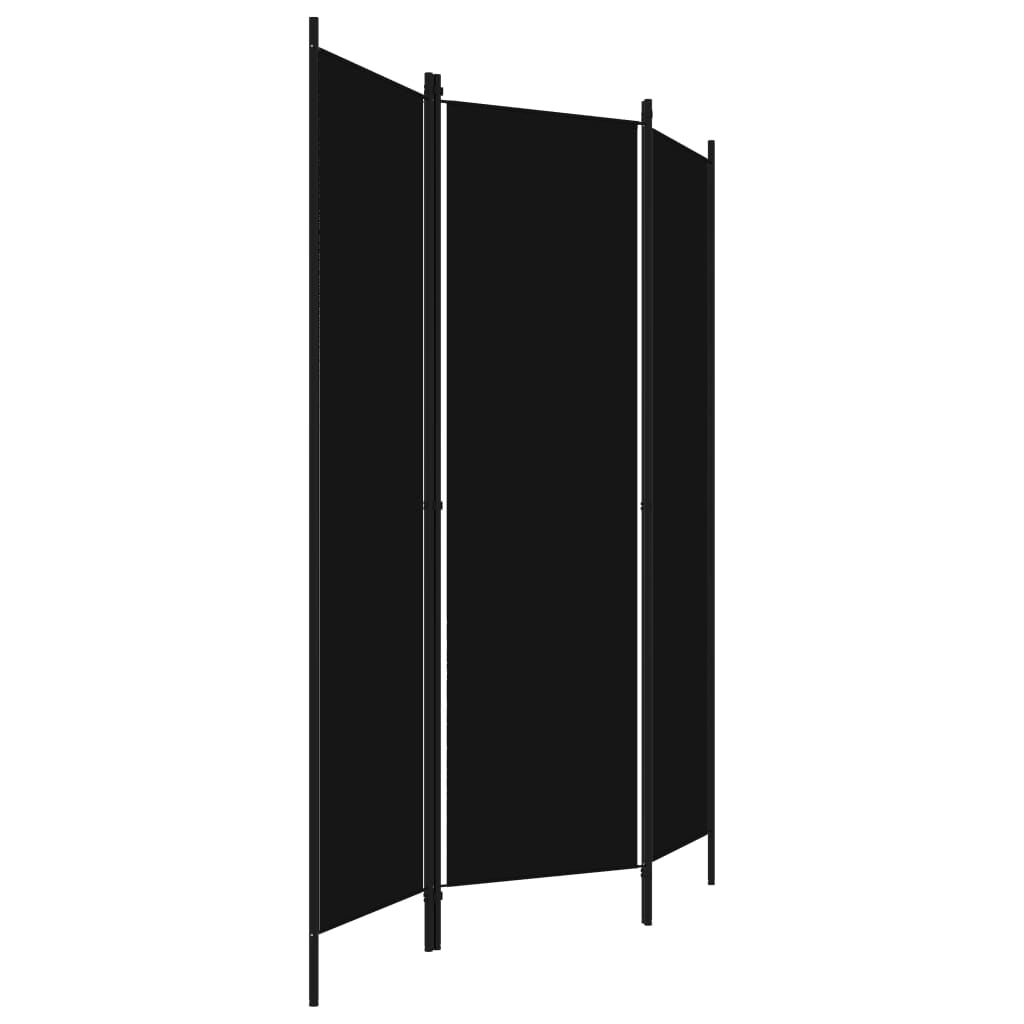 vidaXL 3-panels rumdeler 150 x 180 cm sort